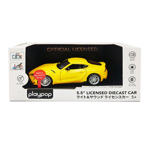 playpop 5.5" License Diecast Car - 1:31 Toyota Gr Supra (Light & Sound)