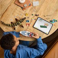 LEGO Jurassic World Brick-Built Mosasaurus Boat Mission 76974