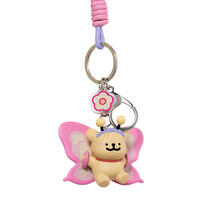 Funism Maltese Golden Retriever Butterfly Keychain