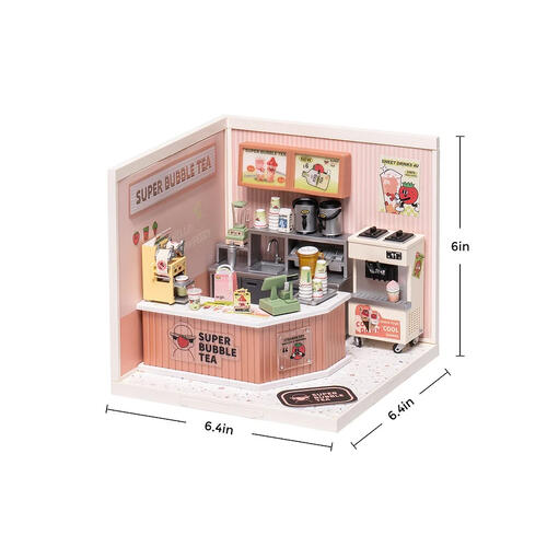 Robotime Rolife Super Creator Double Joy Bubble Tea Plastic DIY Miniature House Kit