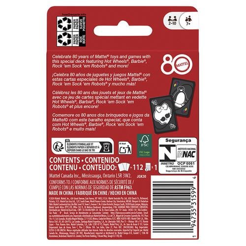 Uno Mattel 80Th Ruby Red