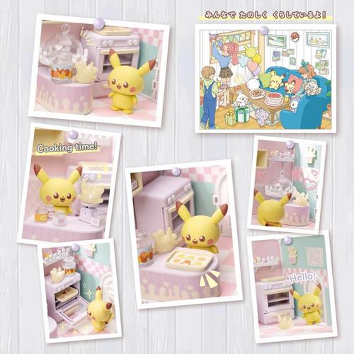 Takara Tomy Pokemon Pokepeace House Kitchen Milcery & Pikachu Set