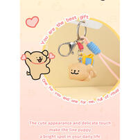Funism Maltese Golden Retriever And Gift Box Keychain