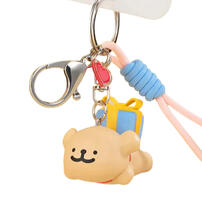 Funism Maltese Golden Retriever And Gift Box Keychain