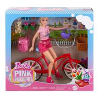 Barbie Pink Passport Doll And Bike Playset