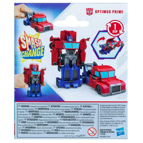 Transformers EarthSpark 1-Step Smash Changers Optimus Prime Action Figure