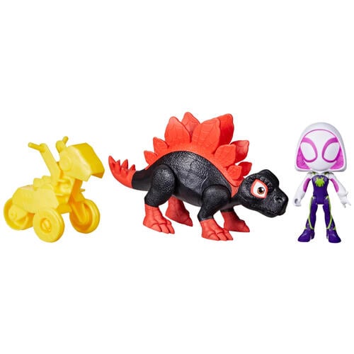 Spidey And His Amazing Friends Dino-Webs Dino Spin & Ghost-Spider Action Figure Set