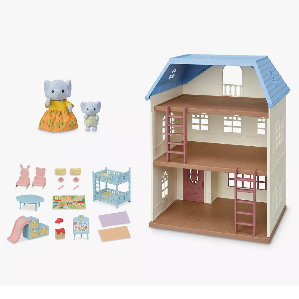 Sylvanian families top house blue roof