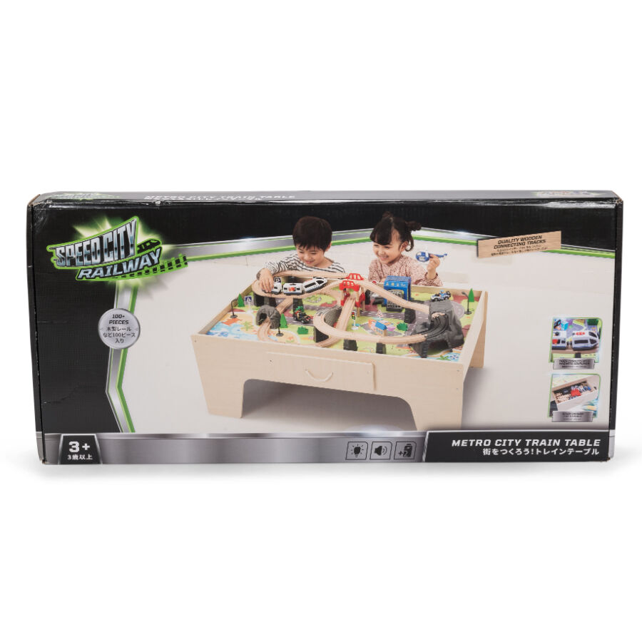 Speed City Railway Metro City Wooden Train Table Motorized Train