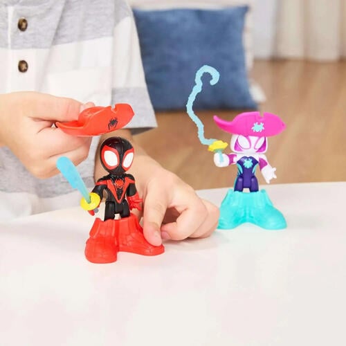 Spidey And His Amazing Friends Water-Webs Pirate Spin & Pirate Ghost-Spider Action Figure Set