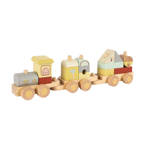 playpop Wooden Train Block Set