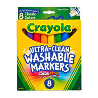 Crayola เครโยล่า สีเมจิก 8แท่งใหญ่ ล้างออกได้ ไร้สารพิษ