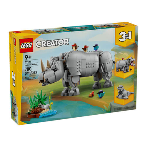 LEGO Creator 3 in 1 Wild Animals: Majestic Rhino With Birds 31171
