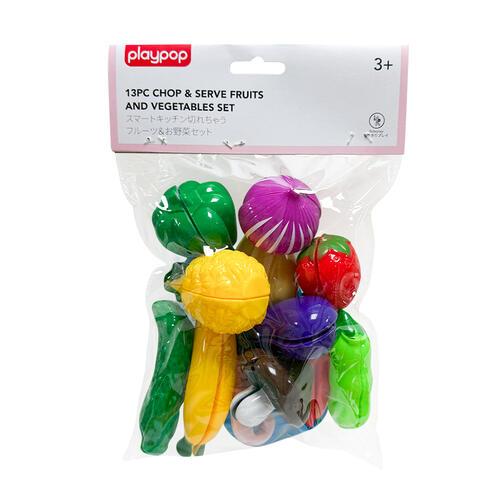 playpop 13Pc Chop & Serve Fruit And Vegetables Set