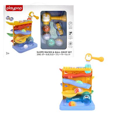 Playpop รางรถแข่งทางลาดพร้อมลูกบอล