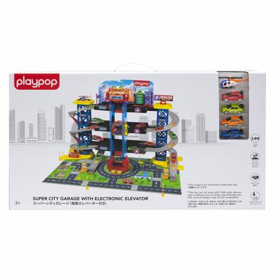 playpop ชุดอาคารจอดรถ Super City พร้อมลิฟต์ไฟฟ้า