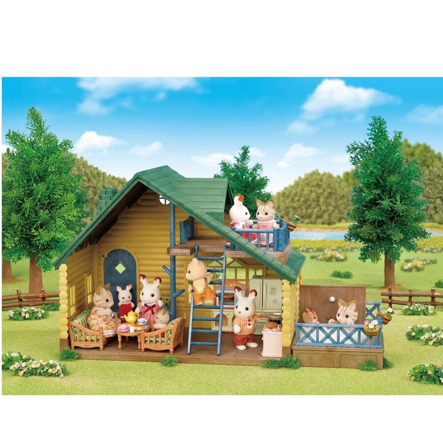 Sylvanian Families Log Cabin Gift Set Green Roof Toys