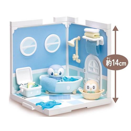 Takara Tomy Pokemon Pokepeace House Bathroom Piplup & Rowlet Set