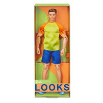 Barbie Looks Doll Ken Color Block Tee & Blue Shorts