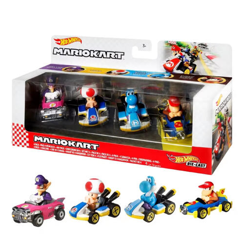 Hot Wheels Mario Kart 4 Pack Diecast - Assorted (1 Pc)