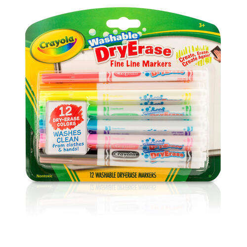 Crayola เครโยล่า ปากกาเมจิกเขียนไวท์บอร์ดล้างออกได้12สี