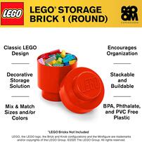 Lego เลโก้ กล่องเก็บบริคทรงกลม 1 ปุ่ม สีแดง