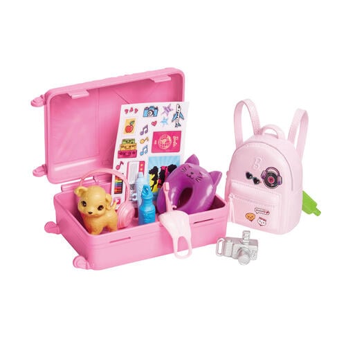Barbie Doll and Accessories Travel Set with Puppy
